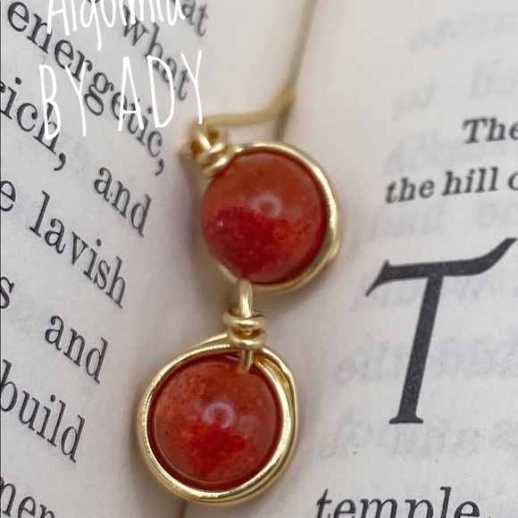 Alquimia Gold and Red Earrings - Picture 2 of 2